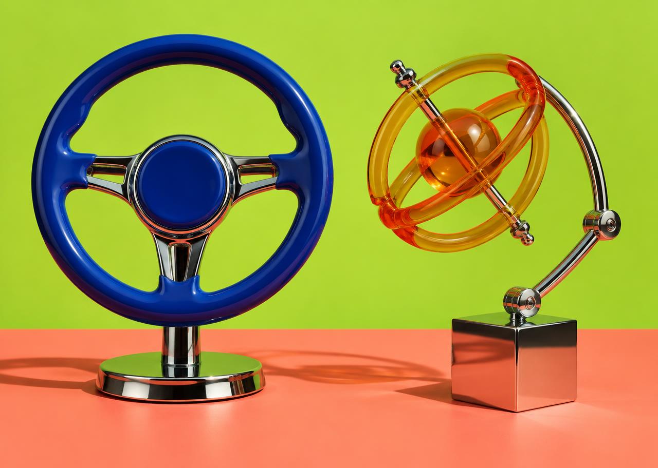 Conceptual editorial still life illustrating ai tools: AI Agent vs AI Copilot: What's the Difference?