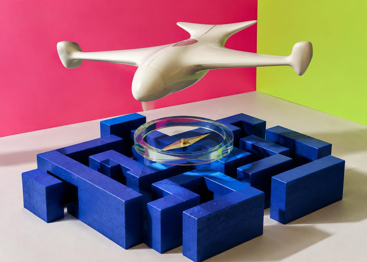 Conceptual editorial still life illustrating defense technology: How Do Autonomous Drones Navigate Without Constant Human Control?